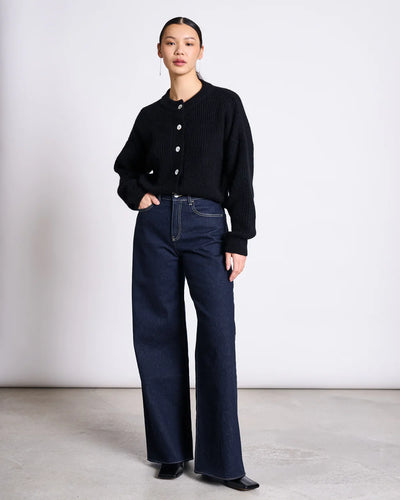 TACNA WIDE LEG GALLABUXUR DARK BLUE DENIM