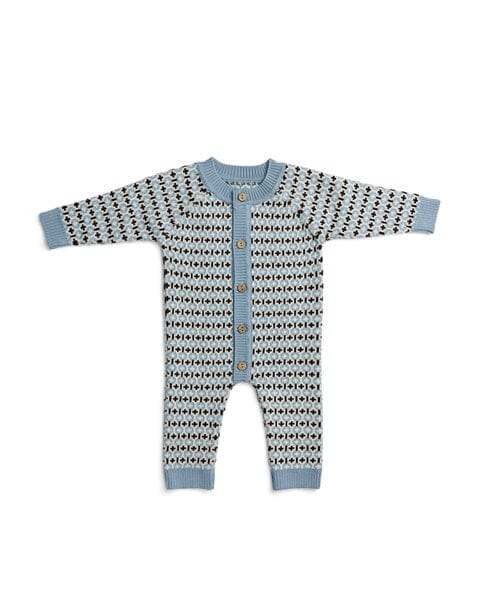 PRJÓNAÐUR ULLARHEILGALLI GRAFIC LIGHT BLUE