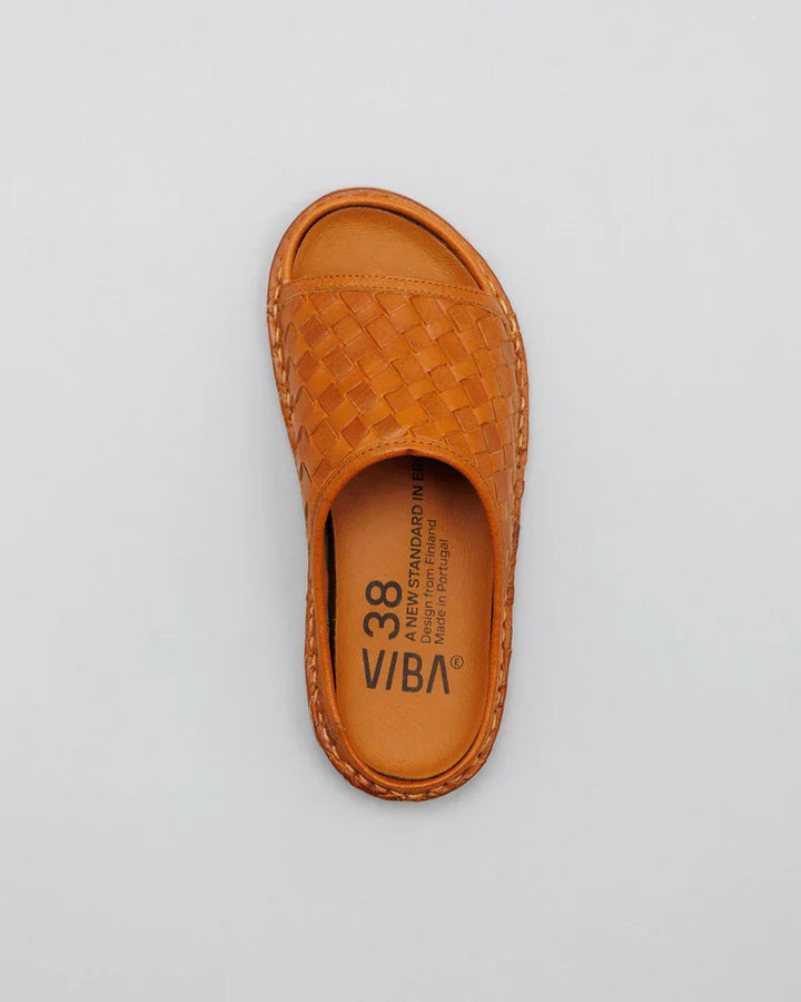 SAINT TROPEZ LEATHER COGNAC WOVEN - Ethic