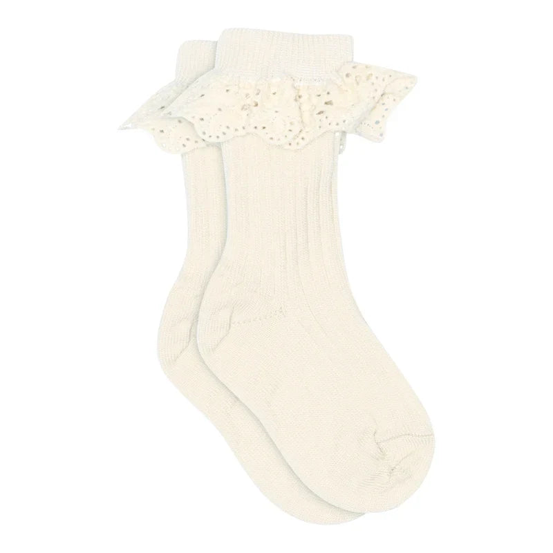 Lea socks - lace - snow white