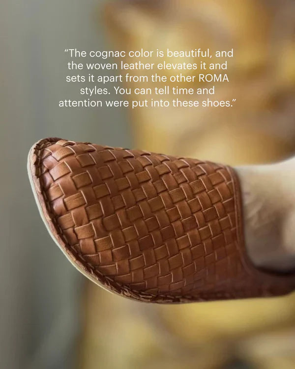 ROMA WOVEN LEATHER COGNAC BROWN - Ethic