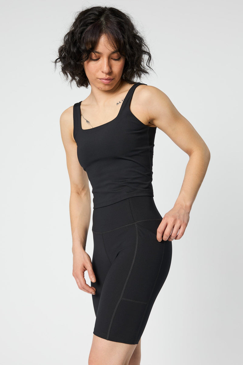 TOMMY SQUARE TANK TOPPUR SVARTUR