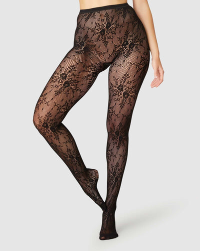 ROSA LACE SOKKABUXUR SVARTAR