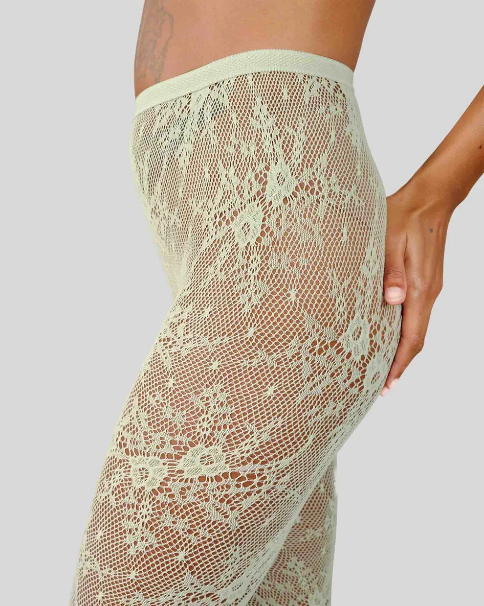 ROSA LACE SOKKABUXUR MINT - Ethic