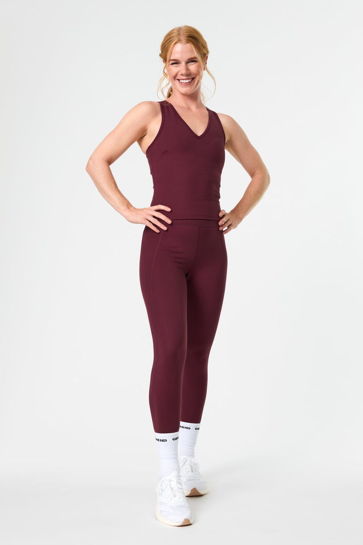 MADDIE V-NECK TANK MULBERRY