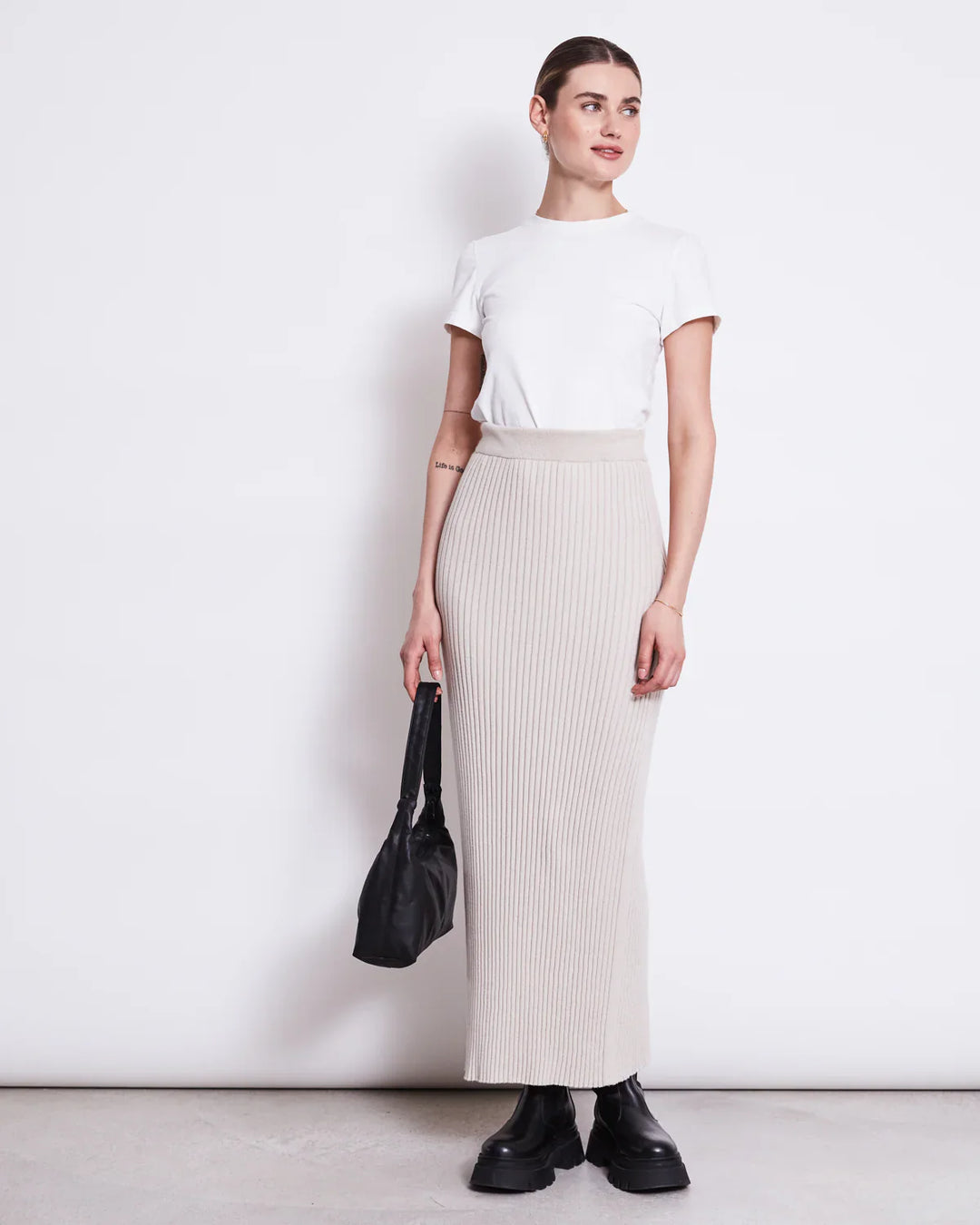 EBBA PILS RIB KNIT IVORY - Ethic