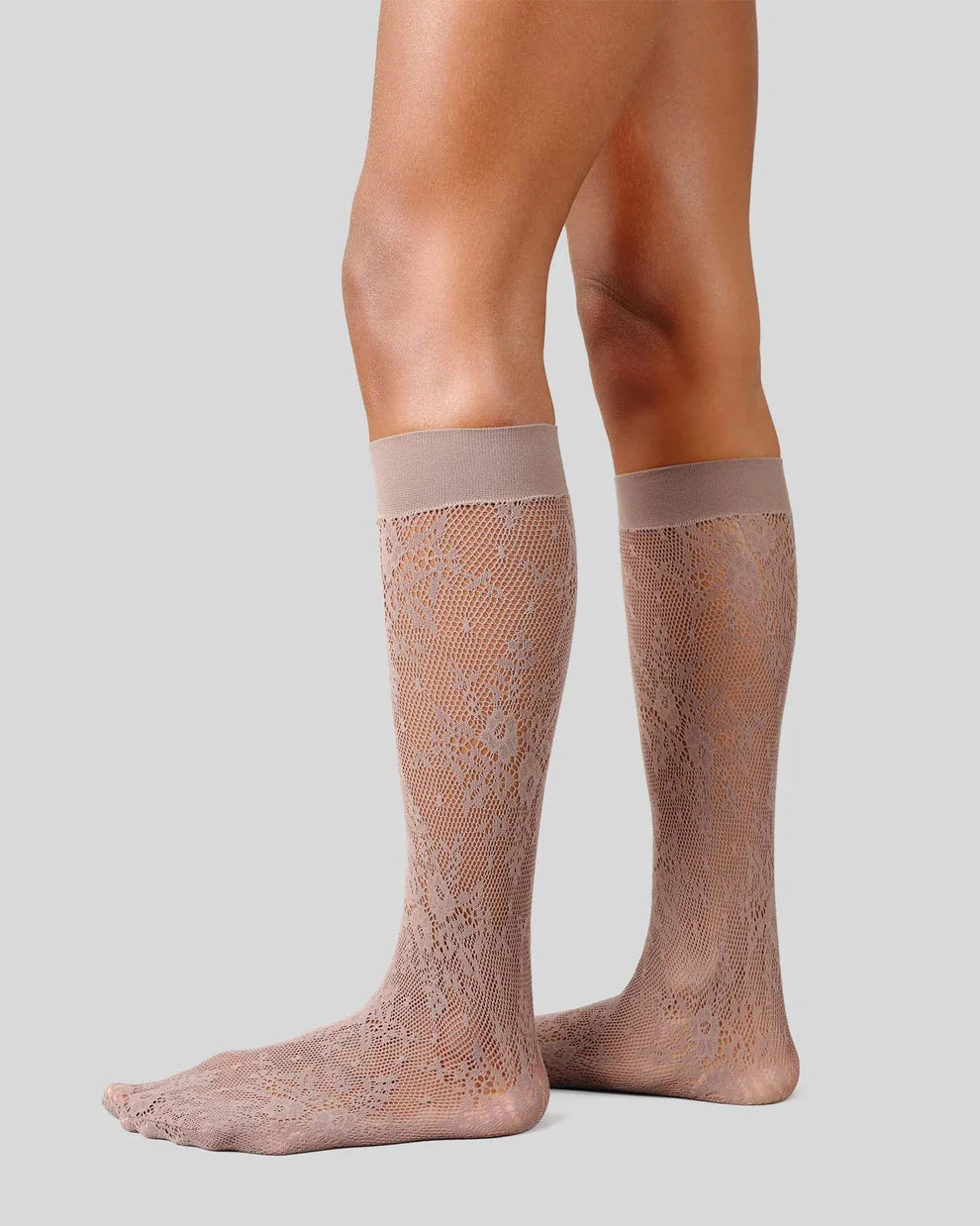 ROSA LACE HNÉSOKKAR MID GREY - Ethic