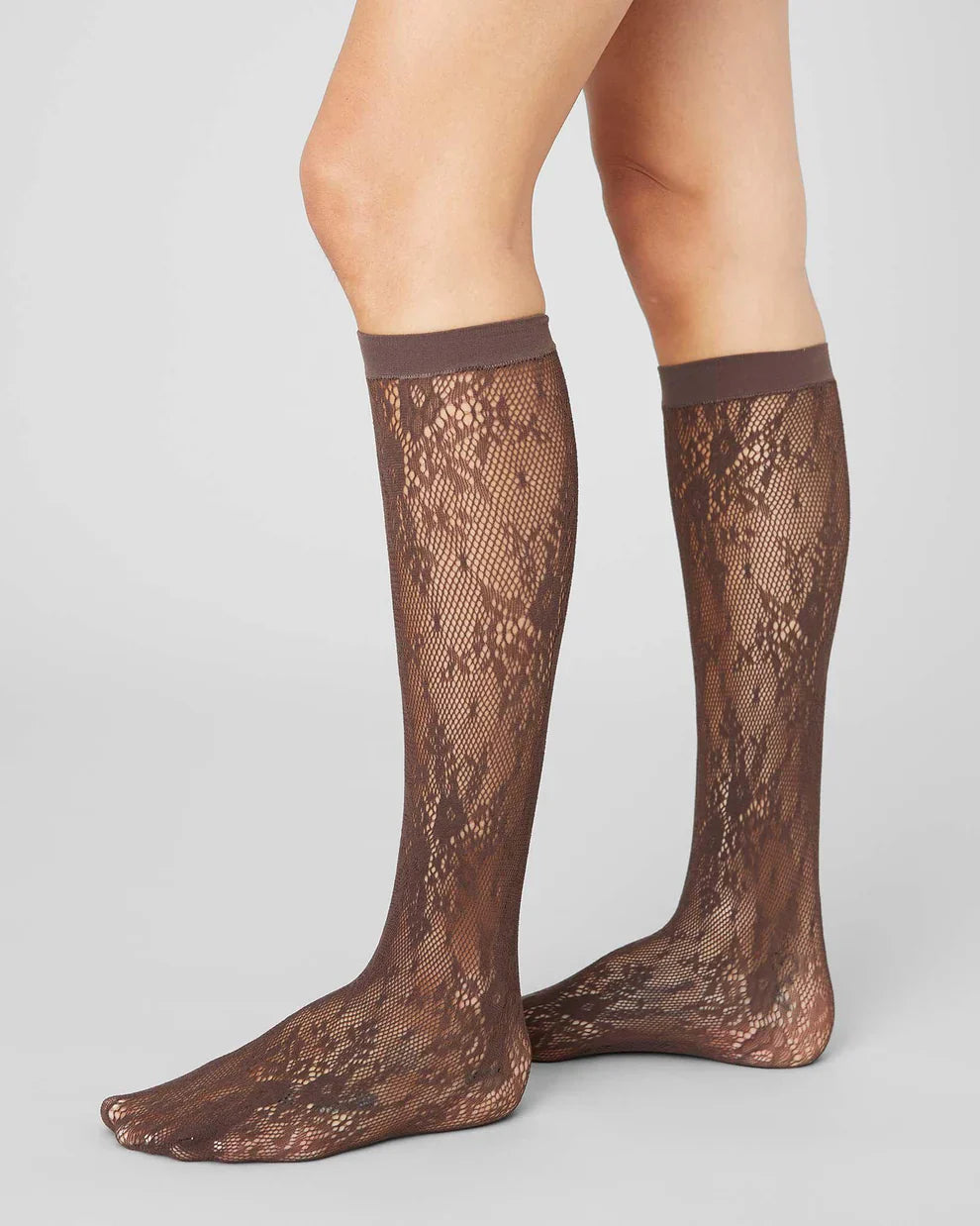 ROSA LACE HNÉSOKKAR DARK BROWN - Ethic