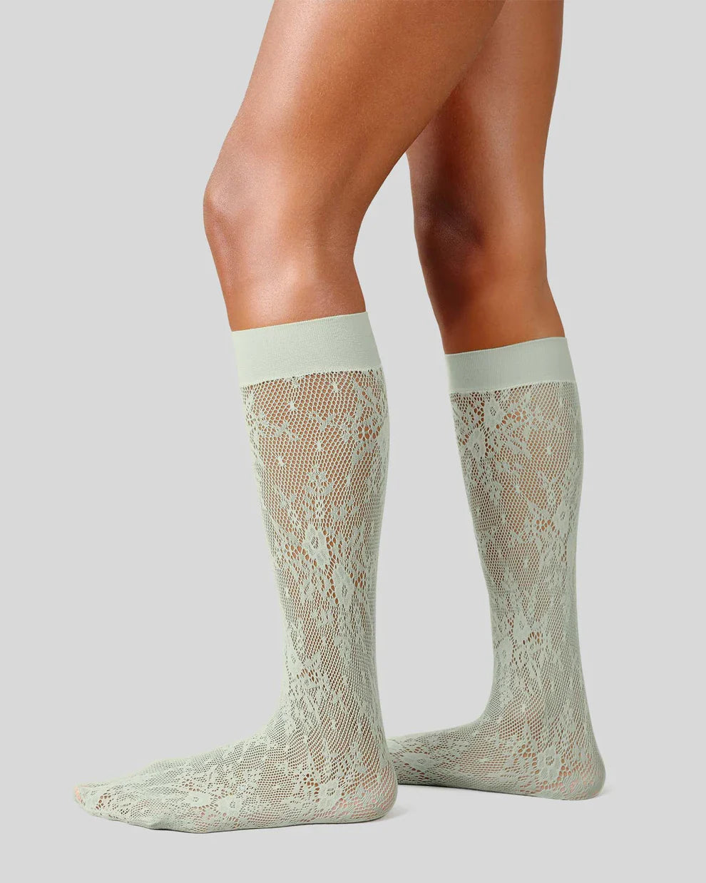 ROSA LACE HNÉSOKKAR MINT - Ethic