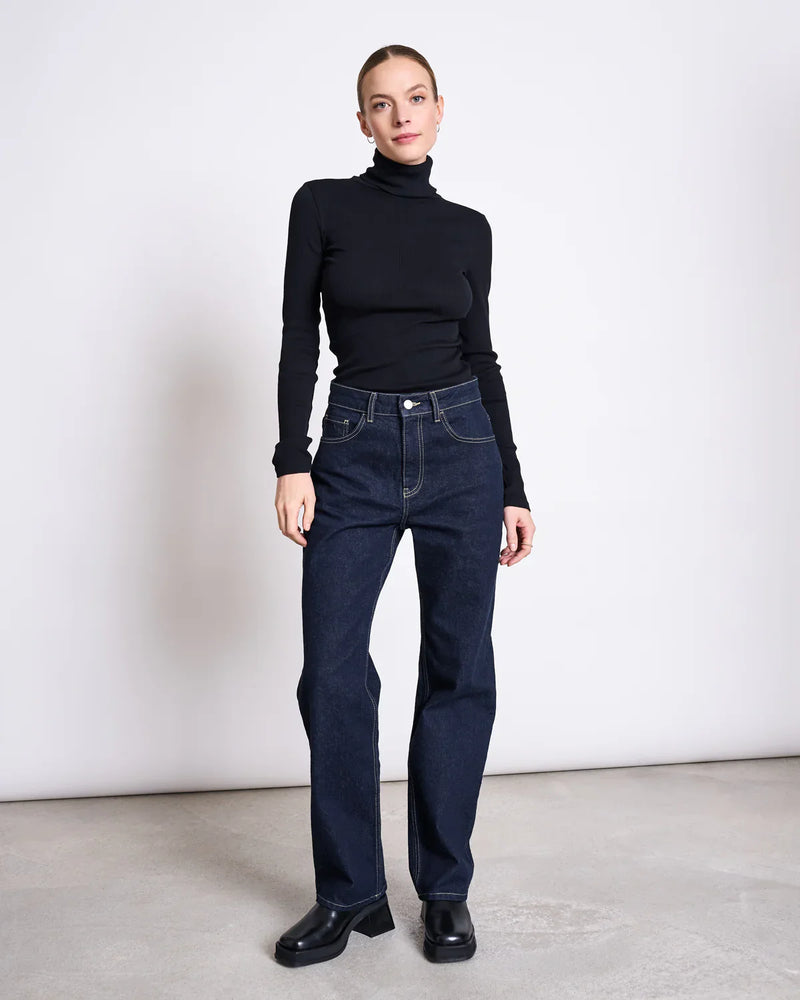 VILCA STRAITH LEG GALLABUXUR DARK BLUE DENIM