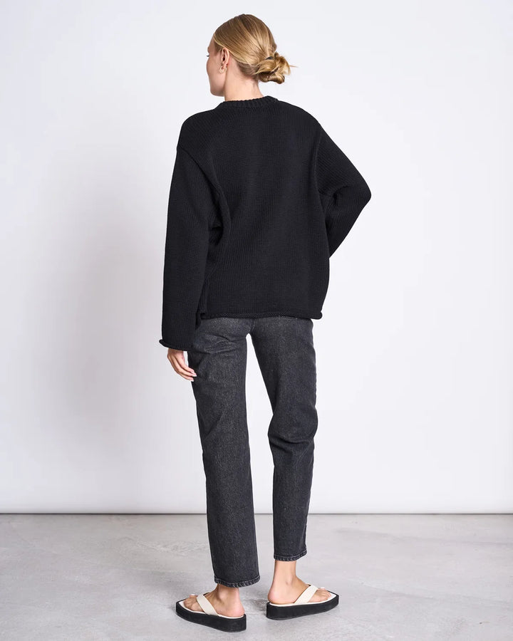 SONA HEAVY KNIT PEYSA LÍFRÆN BÓMULL SVÖRT - Ethic