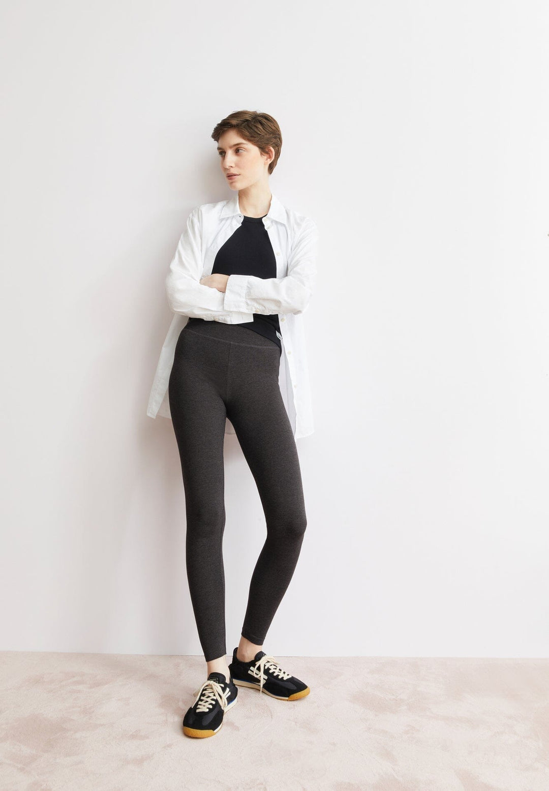 FARIBAA LEGGINGS LÍFRÆN BÓMULL STEEL MELANGE - Ethic