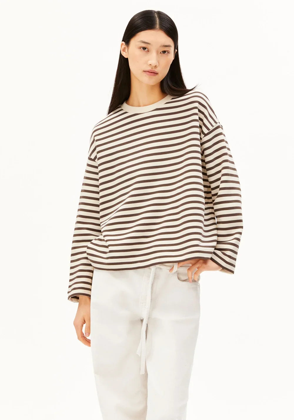 FRANKAA MAARLEN STRIPE SWEAT - undyed/claystone