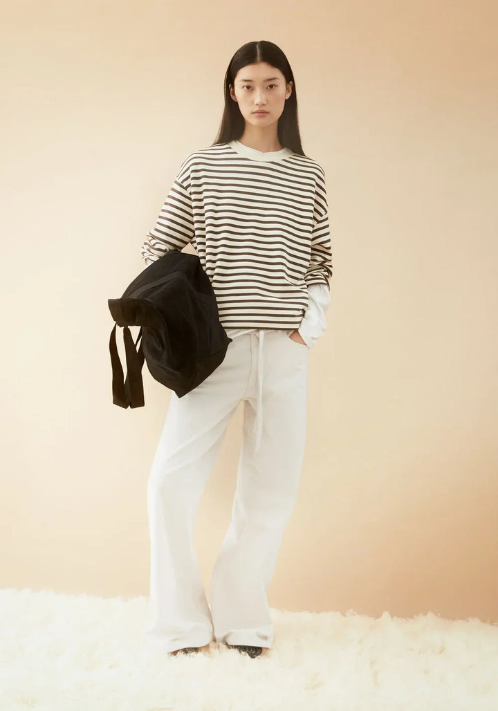 FRANKAA MAARLEN STRIPE SWEAT - undyed/claystone