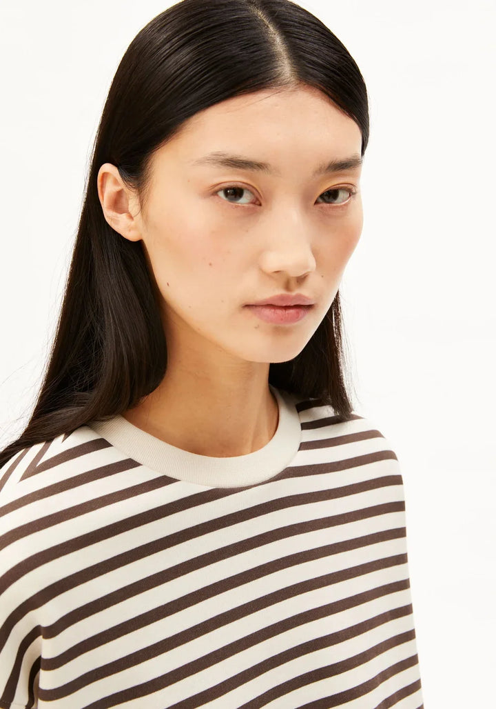 FRANKAA MAARLEN STRIPE SWEAT - undyed/claystone