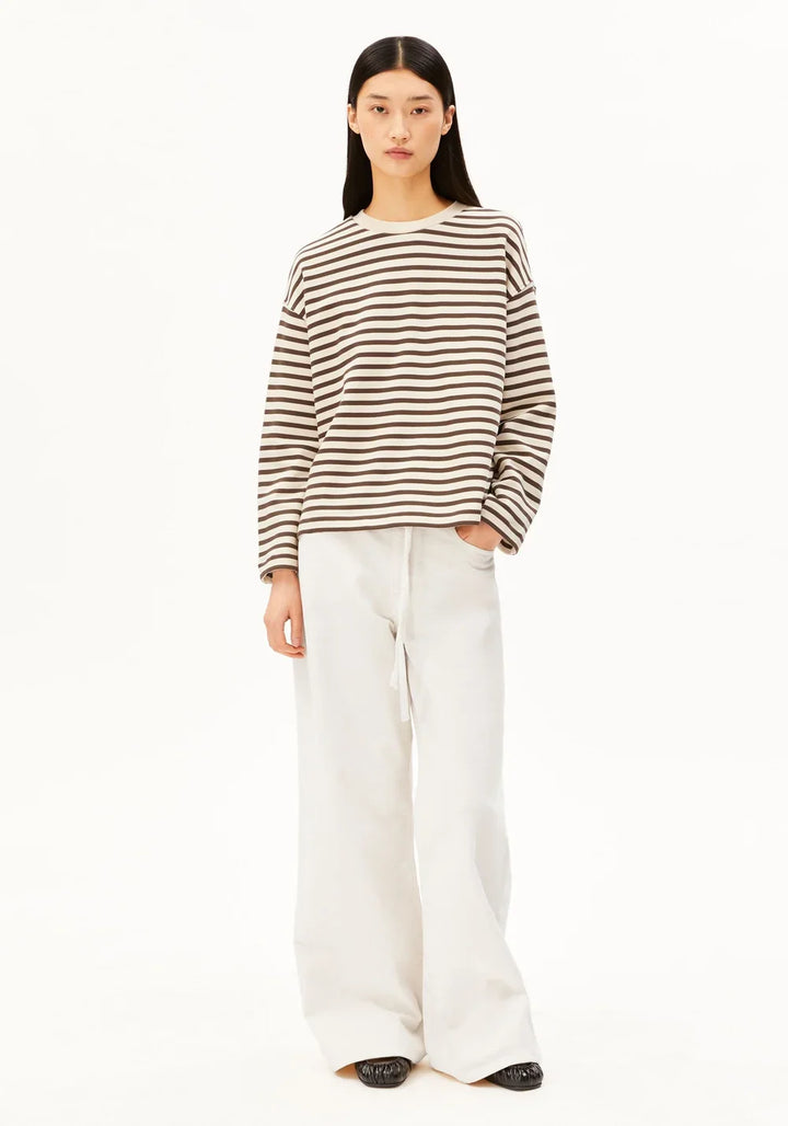 FRANKAA MAARLEN STRIPE SWEAT - undyed/claystone