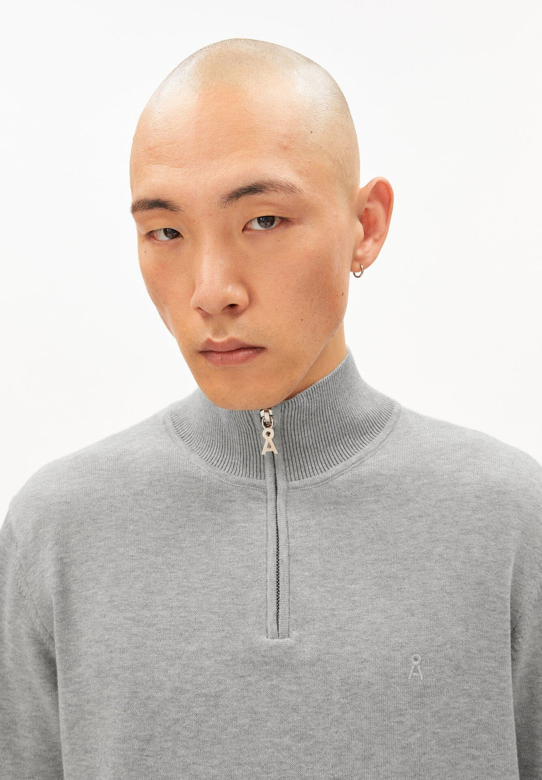 FAABES HALF ZIP KNIT PEYSA SILVER MELANGE - Ethic