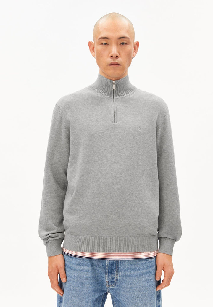 FAABES HALF ZIP KNIT PEYSA SILVER MELANGE - Ethic