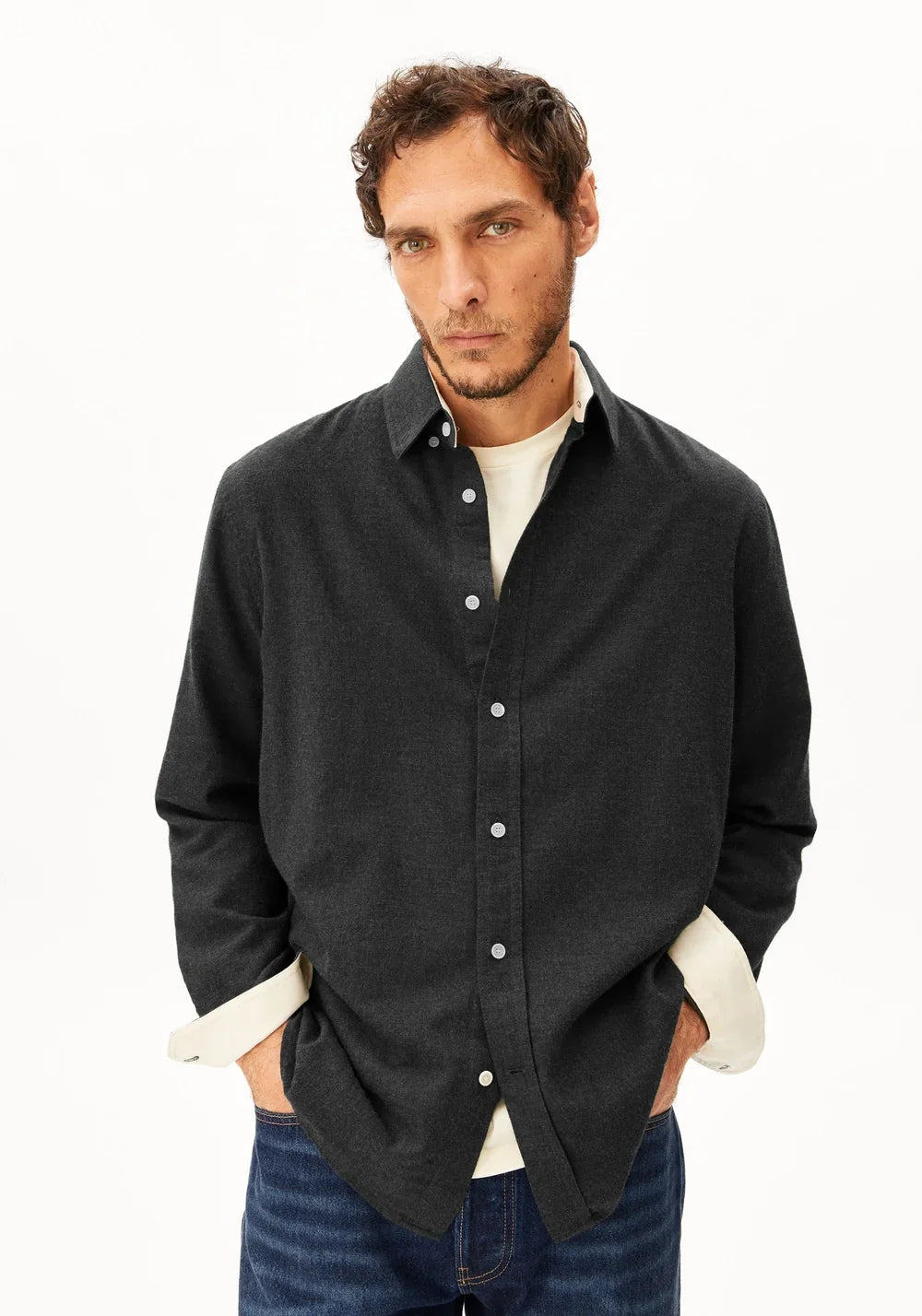 ARAAMO FLANNEL SKYRTA ANTHRAZIT MELANGE