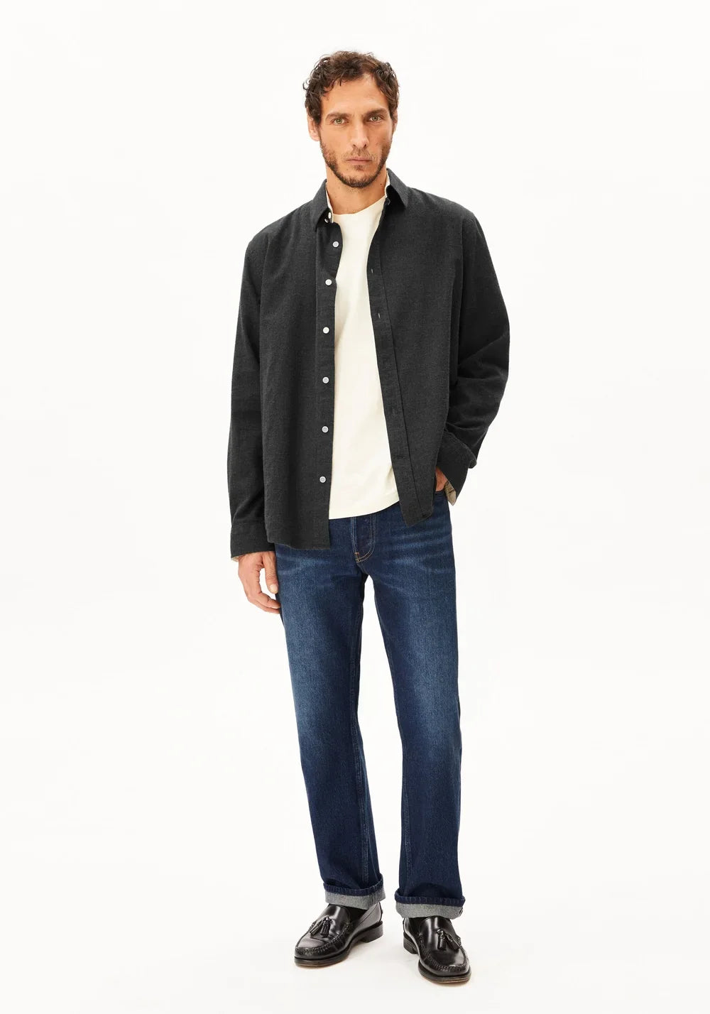 ARAAMO FLANNEL SKYRTA ANTHRAZIT MELANGE