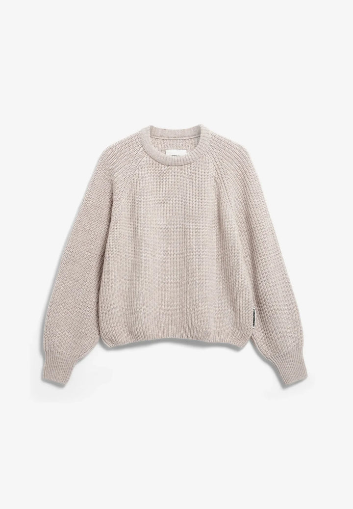 RIBBED KNIT PEYSA Organic wool blend HONEY MELANGE - Ethic