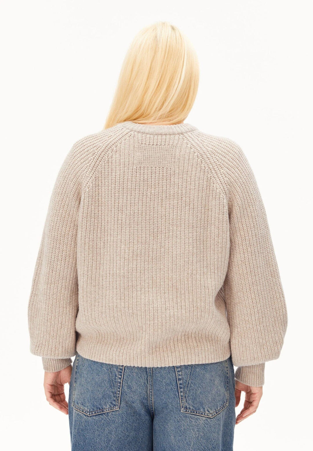 RIBBED KNIT PEYSA Organic wool blend HONEY MELANGE - Ethic