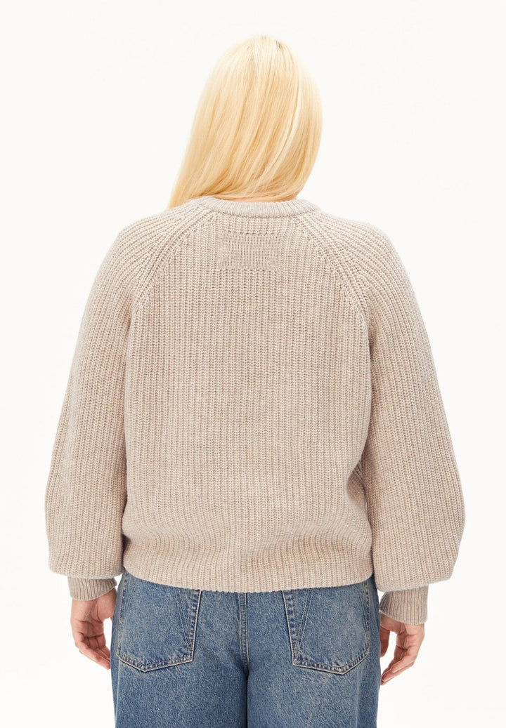 RIBBED KNIT PEYSA Organic wool blend HONEY MELANGE - Ethic