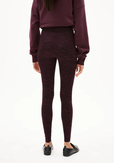 FARIBAA LEGGINGS LÍFRÆN BÓMULL ZEBRAA DARK CRANBERRY