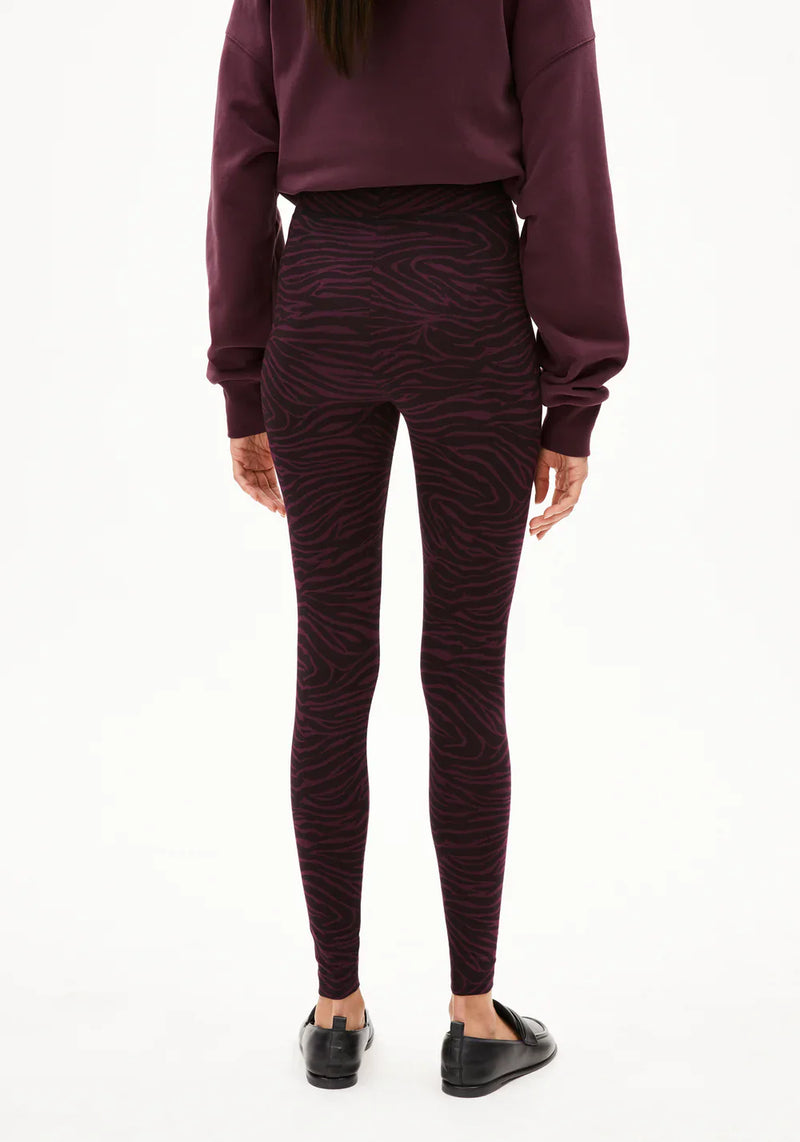 FARIBAA LEGGINGS LÍFRÆN BÓMULL ZEBRAA DARK CRANBERRY