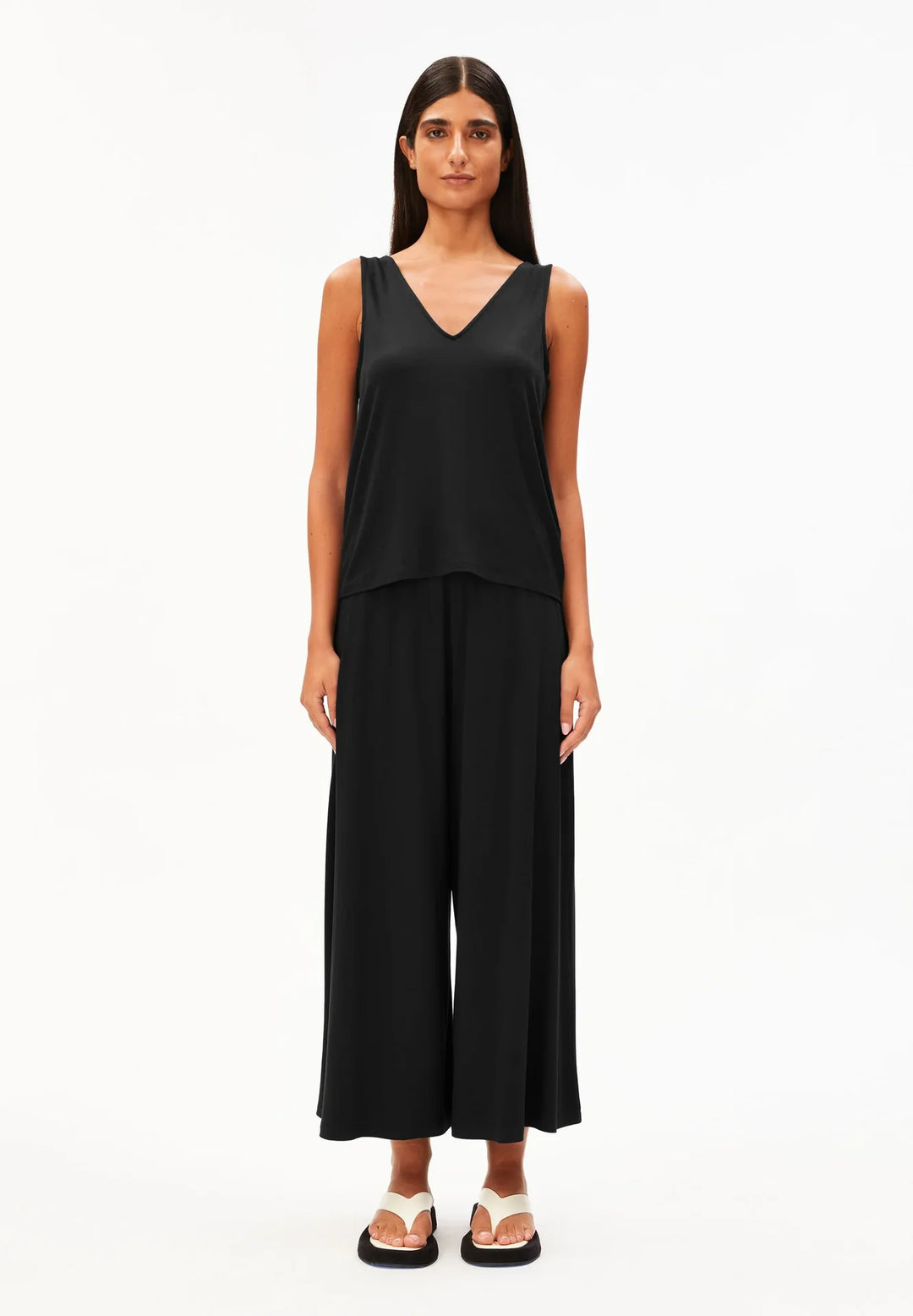 CROPPED JERSEY PANT SVARTAR - Ethic