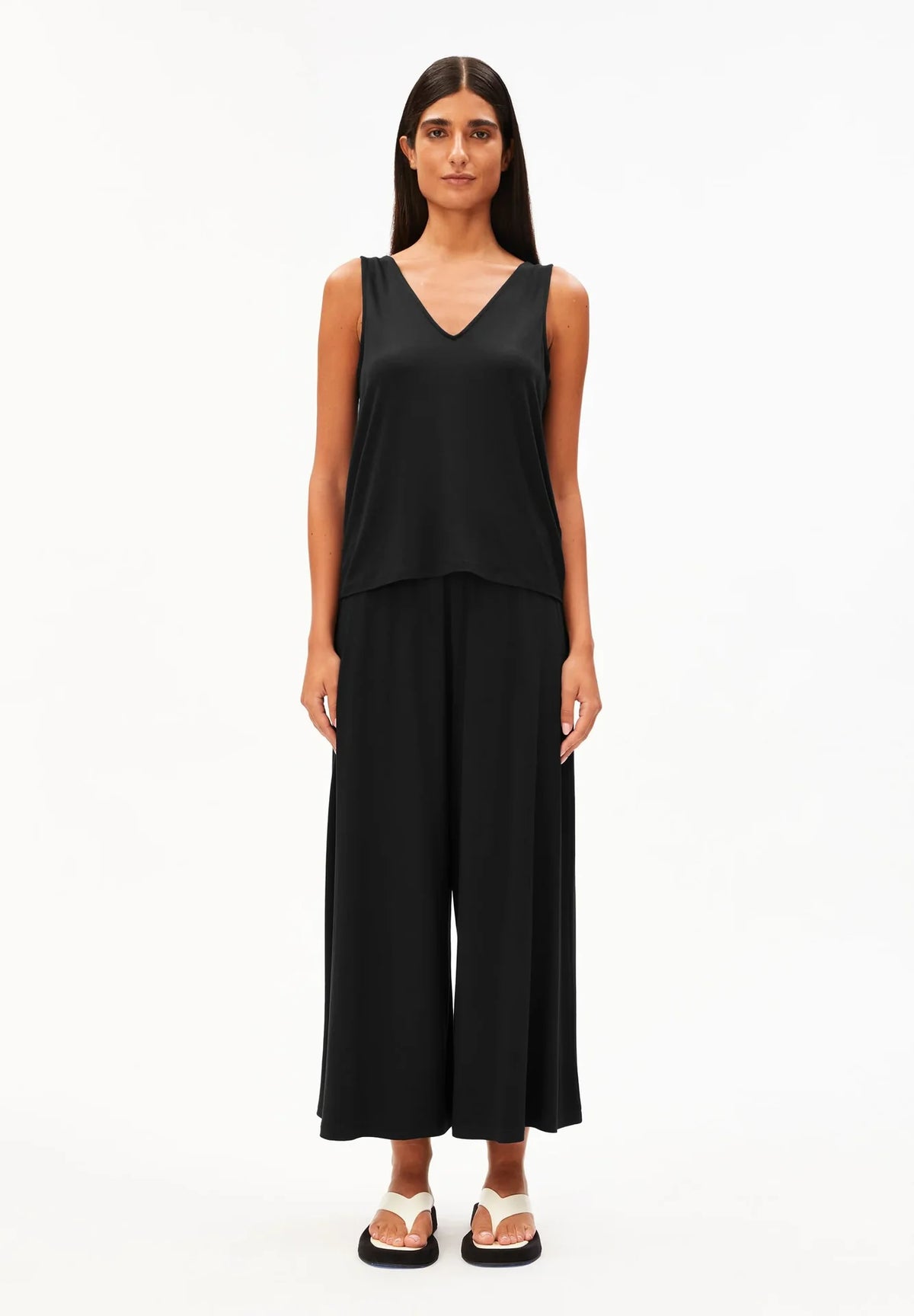 CROPPED JERSEY PANT SVARTAR - Ethic