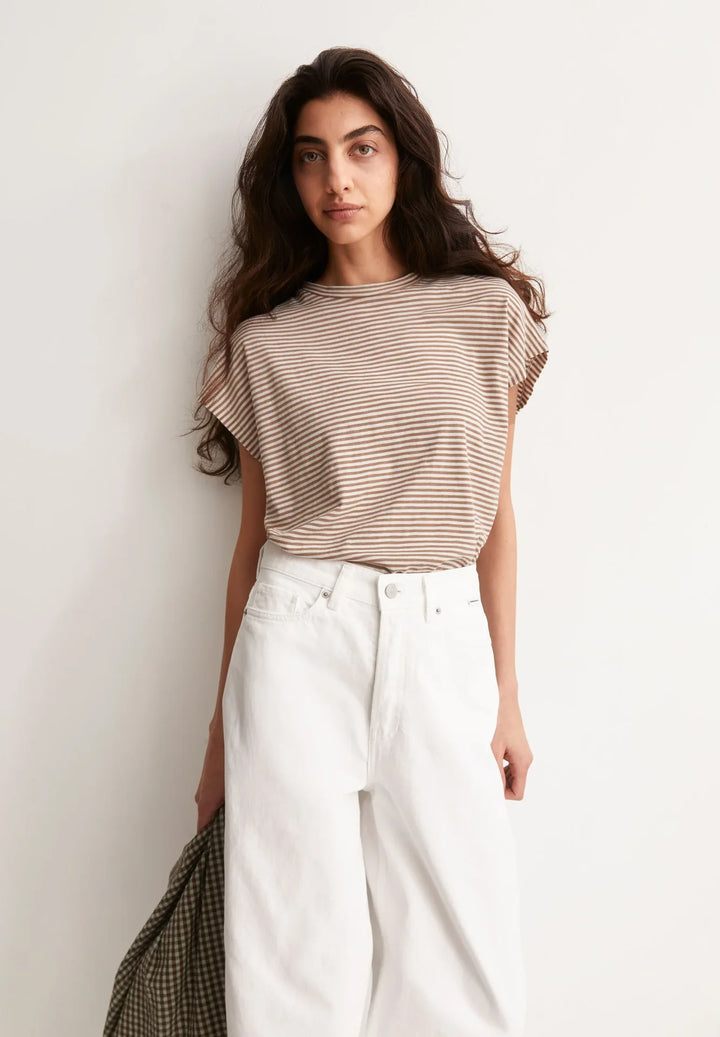 SLUB JERSEY BOLUR OATMILK CINNAMON DUST - Ethic