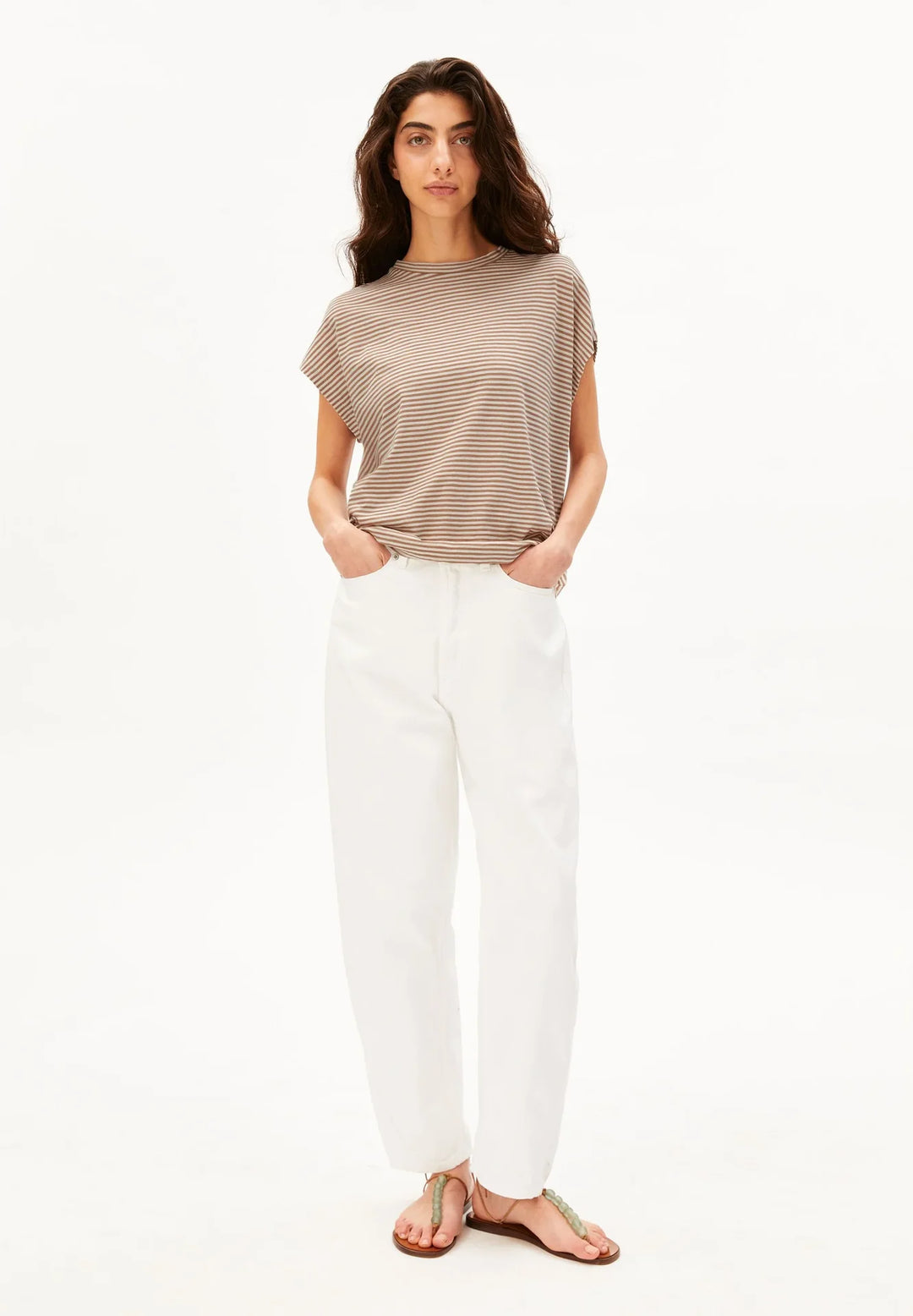 SLUB JERSEY BOLUR OATMILK CINNAMON DUST - Ethic