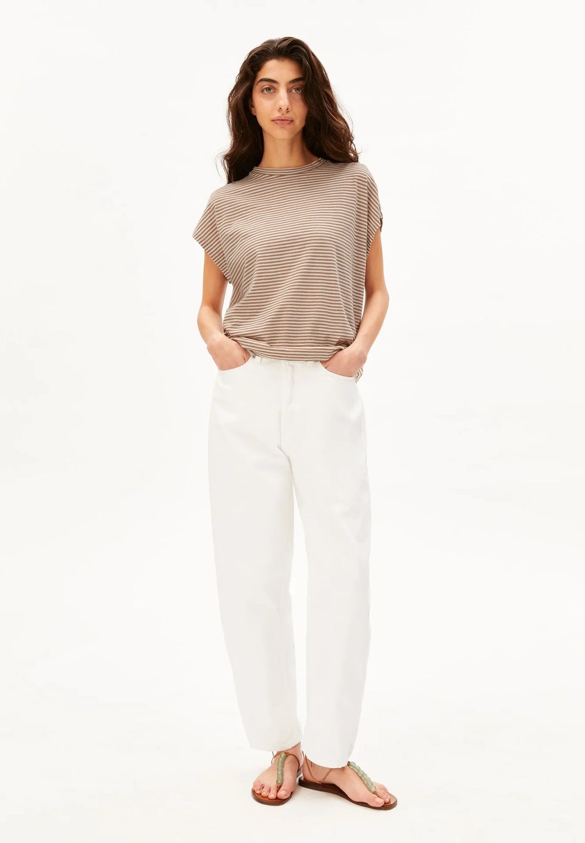 SLUB JERSEY BOLUR OATMILK CINNAMON DUST - Ethic