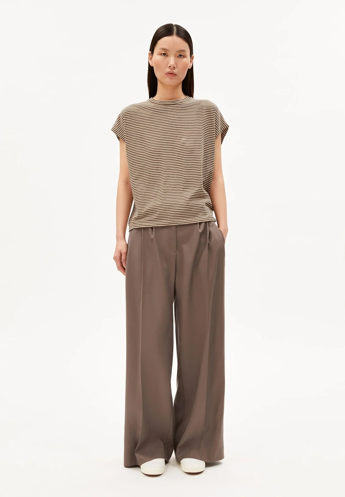 SLUB JERSEY BOLUR SAND STONE DRIED PALM - Ethic
