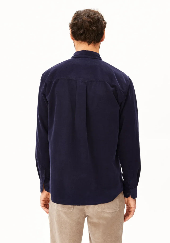 CORDUROY SÍÐERMASKYRTA TINTED NAVY