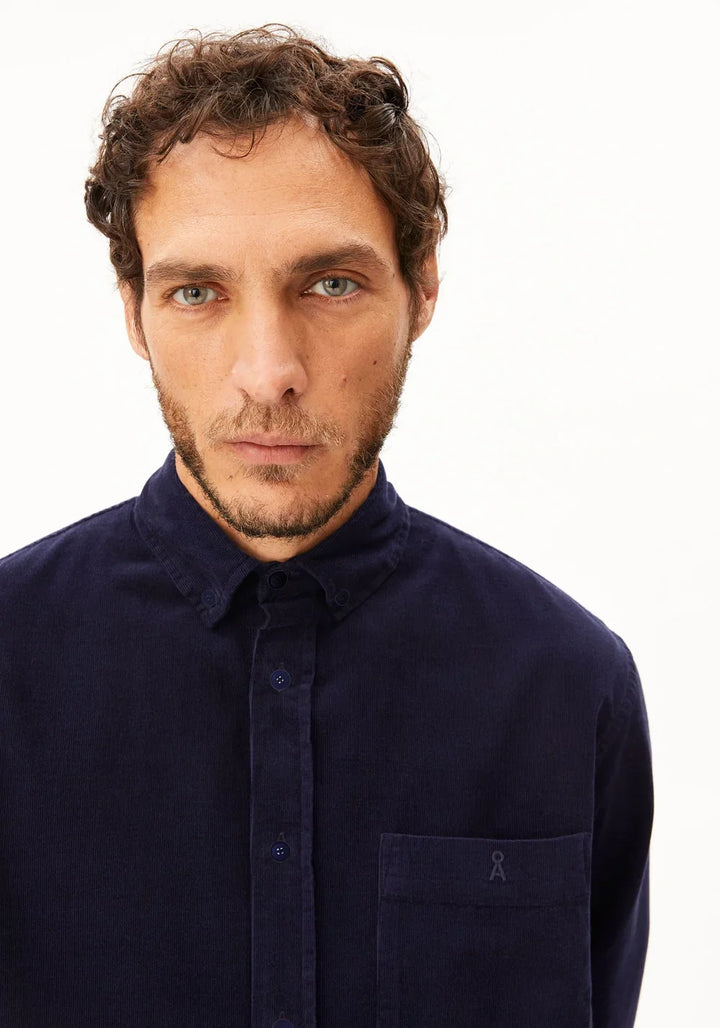 CORDUROY SÍÐERMASKYRTA TINTED NAVY