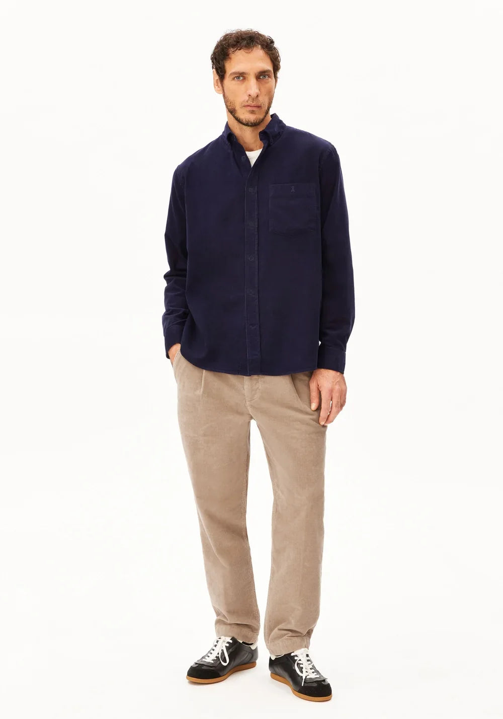 CORDUROY SÍÐERMASKYRTA TINTED NAVY