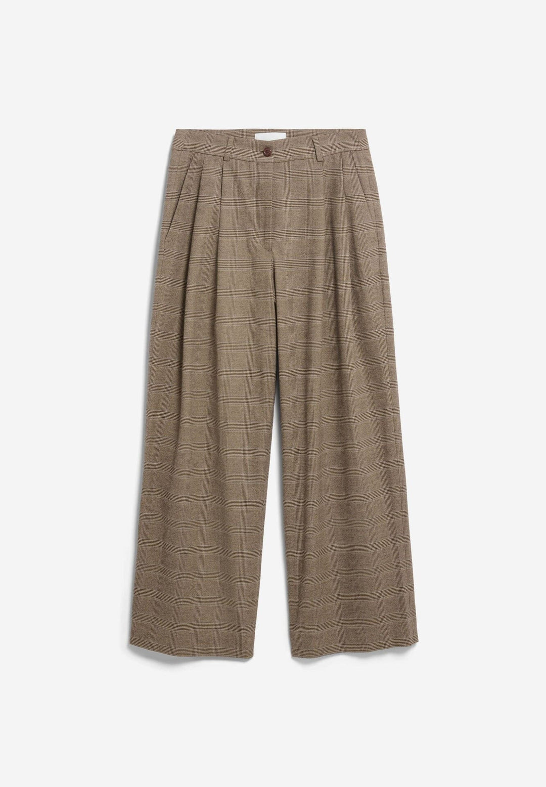 CHECK WIDE PLEATED BUXUR- CLAYSTONE/SAND STONE