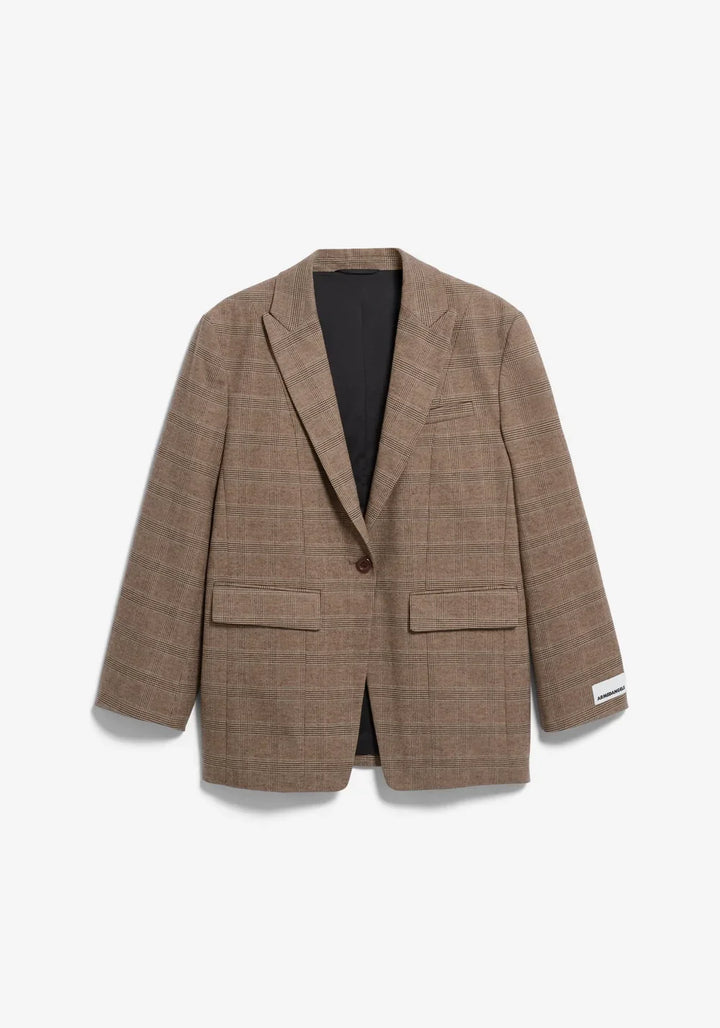 CHECK OVERSIZED BLAZER CLAYSTONE/SAND STONE