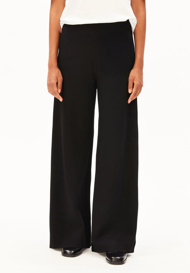 BASIC JERSEY WIDE LEG PANT SVARTAR