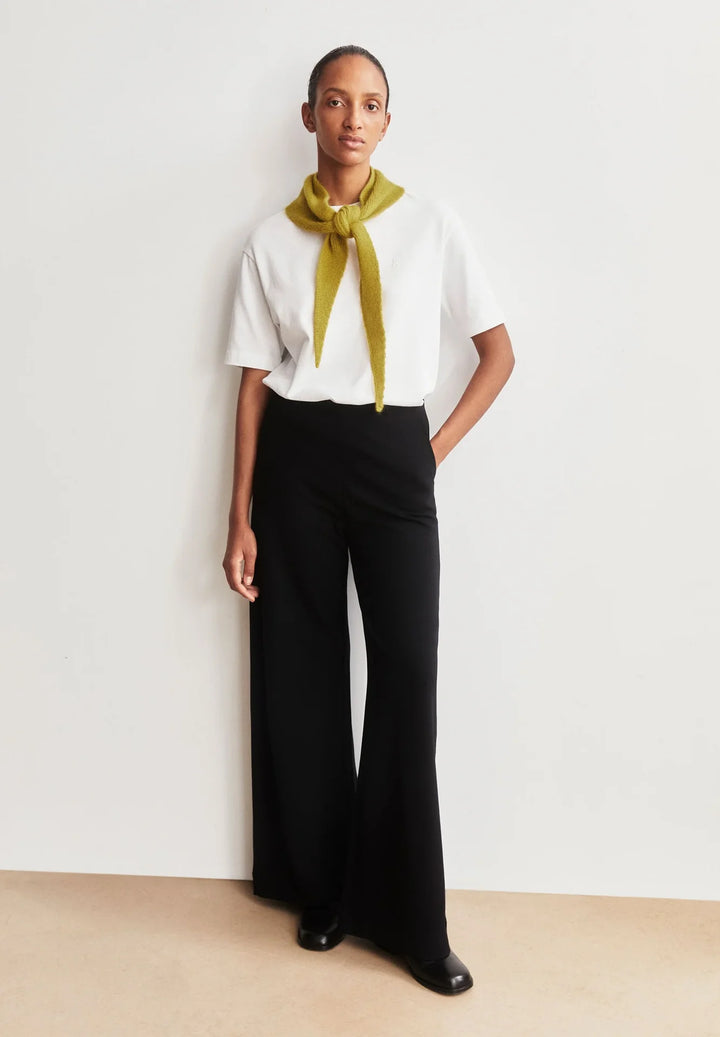 BASIC JERSEY WIDE LEG PANT SVARTAR