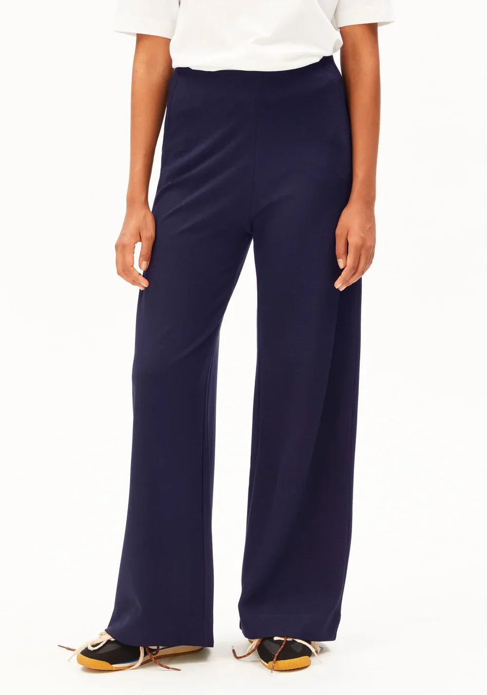 BASIC JERSEY WIDE LEG PANT TINTED NAVY