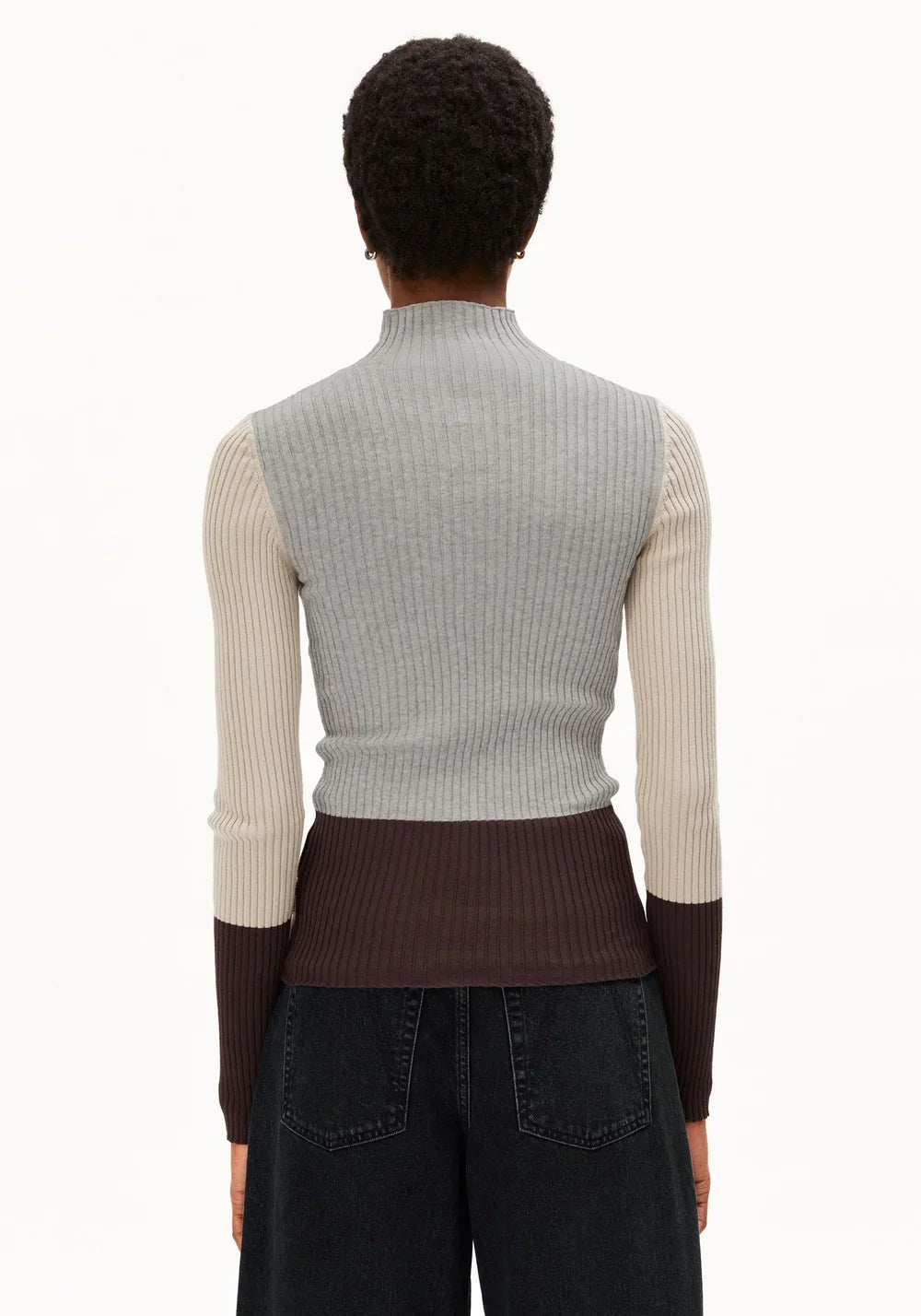 ALAANIA PATCH KNIT BOLUR SILVER MELANGE/SANDSTONE