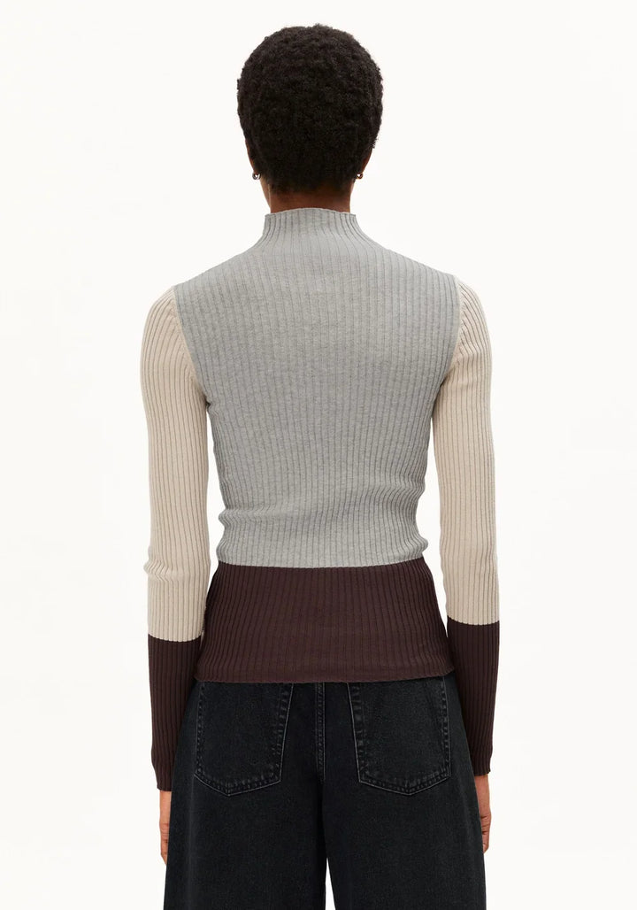 ALAANIA PATCH KNIT BOLUR SILVER MELANGE/SANDSTONE