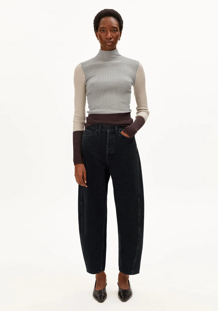 ALAANIA PATCH KNIT BOLUR SILVER MELANGE/SANDSTONE