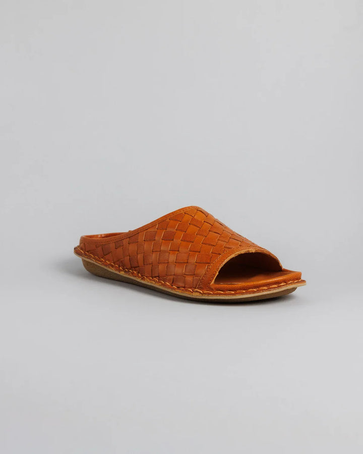SAINT TROPEZ LEATHER COGNAC WOVEN - Ethic