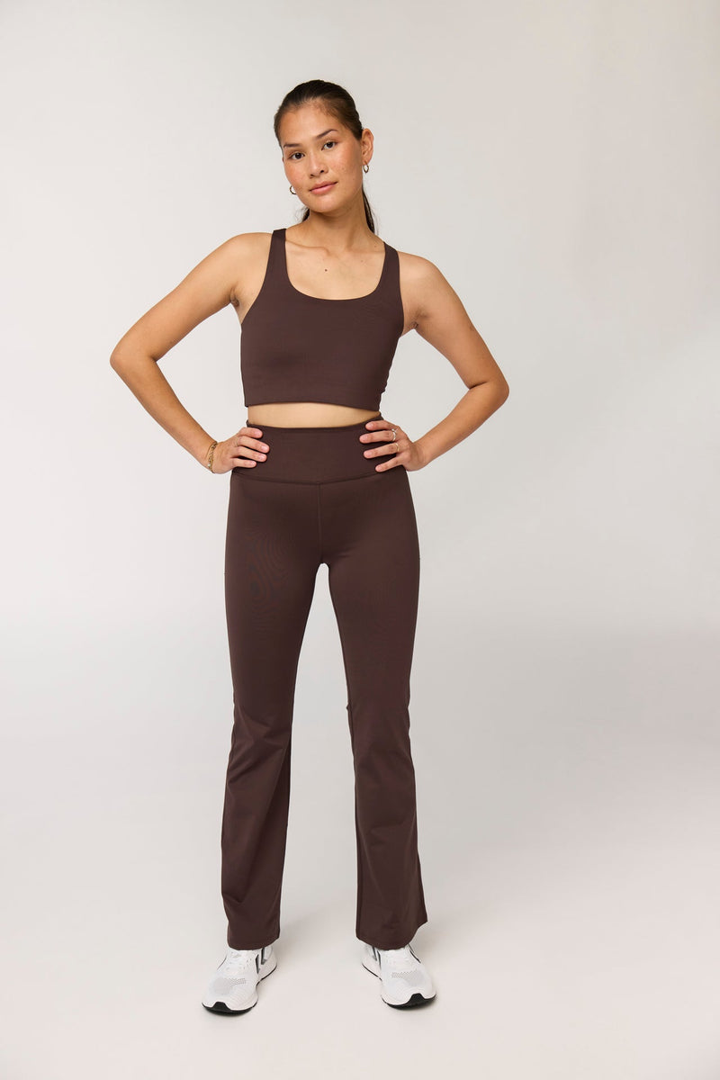 COMPRESSIVE FLARE LEGGINGS DRIFTWOOD