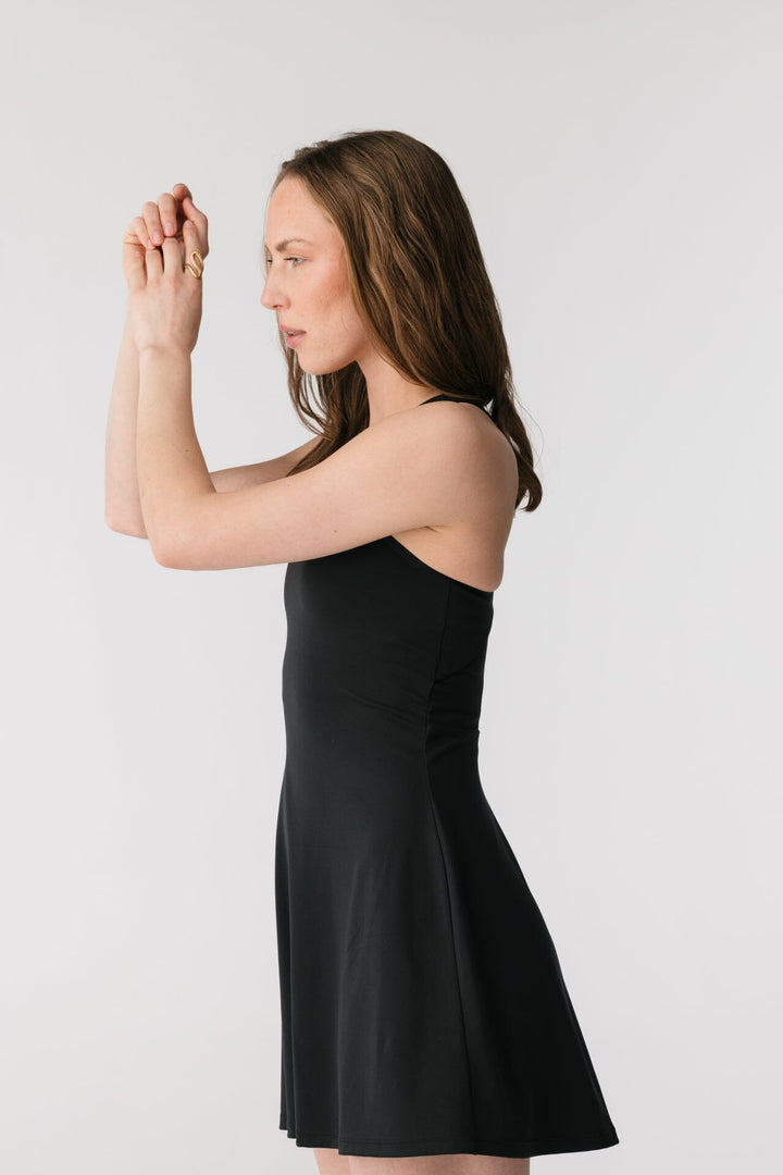 FLOAT LOLA V-NECK DRESS SVARTUR - Ethic