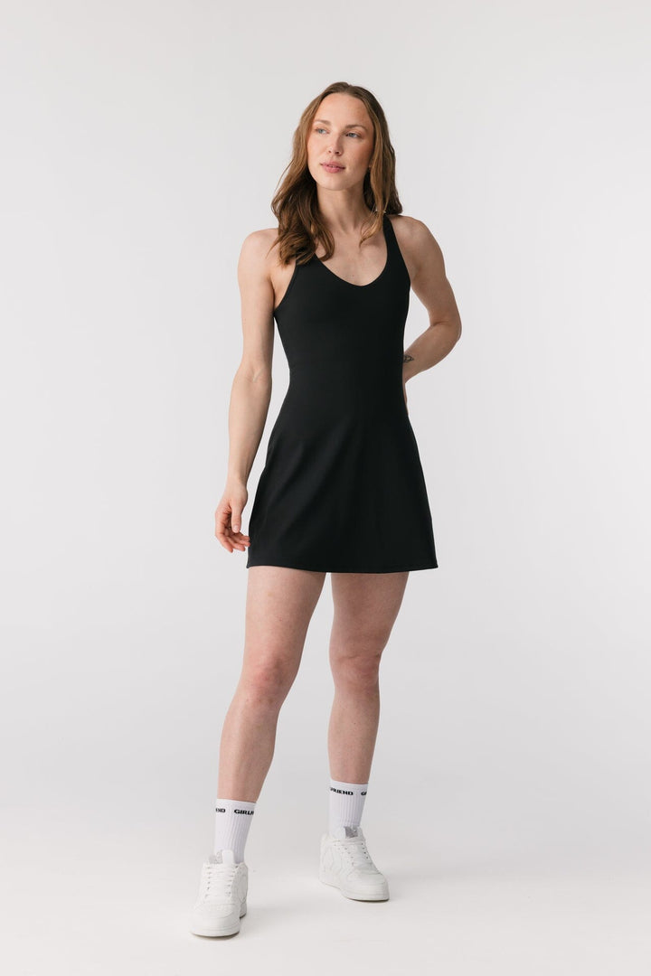 FLOAT LOLA V-NECK DRESS SVARTUR - Ethic